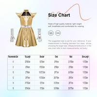 Robe métallique à volants pour filles de 6 à 16 ans, tenue de cosplay d'alien avec 1 paire de gants, costume de robot pour la danse jazz et les spectacles