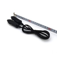 Adaptateur de connecteur DC 12V/24V 5.5/2.1 à prise allume-cigare de voiture avec interrupteur poussoir marche/arrêt et câble métallique