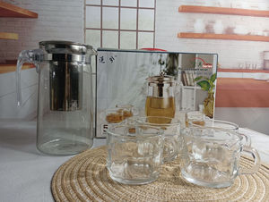 HOT Tea Pot Five Piece Set Heat-resistant Wholesale Coffee Glass Teapot Five Piece Set Flower Pot Set Handy Gift - Product Image 6