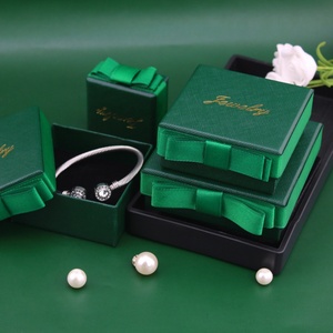 Elegant Retro <b>Gold</b> Foil Printed Square Jewelry <b>Box</b> Luxury Velvet Lined Ring Case for Earrings Necklaces Rings Side Bow <b>Gift</b> <b>Box</b> - Product Image 2