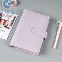 Organizador de cuero PU A6 A5 6, carpeta de anillo, ahorro de efectivo, sobre, con soporte de bolsillo