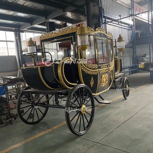 Carruaje de Caballos Negro Eléctrico de Lujo, Carruaje Real Tirado por Caballos, Transporte Especial, Vagoneta para Bodas, Carruaje de Caballos en Venta - Product Image 3