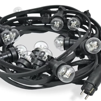 Câble d'éclairage extérieur commercial IP65 E27 B22 en cuivre nu, robuste, avec bande en caoutchouc, pour guirlande lumineuse, connecteurs mâle-femelle étanches