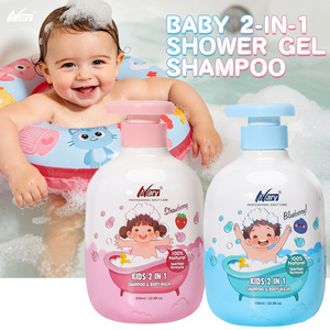 Nary Wholesale 650ml <span class=keywords><strong>Shampoing</strong></span> et <span class=keywords><strong>Gel</strong></span> <span class=keywords><strong>Douche</strong></span> 2-en-1 Bébé Myrtille Naturelle Sans Larmes Produits Nettoyants pour Enfants - Product Image 1