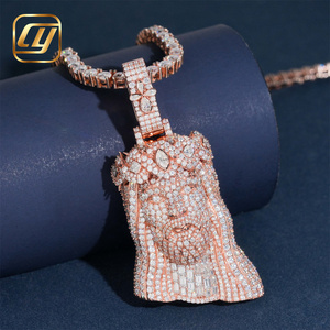 เครื่องประดับชั้นดี เพชรเพาะเลี้ยงในห้องปฏิบัติการ ทองแท้ 10K 14K จี้พระเยซูแบบฮิปฮอปประดับเพชรเต็มตัว CHOYUE - Product Image 5