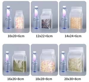 Bolsas de Almacenamiento de Alimentos con Cierre, Base Cuadrada, Plástico <span class=keywords><strong>Mate</strong></span> Transparente, Aptas para Alimentos - Product Image 6