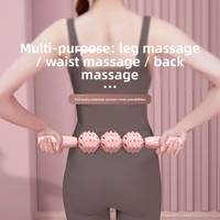 Rouleau de massage musculaire à noyau solide, texture hybride goutte d'eau et dents de loup, durable et épaissi, pour massage des fascias et amincissement des mollets