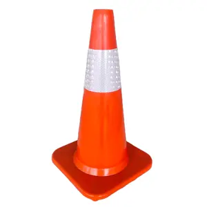 Fluorescent Cone 500mm Fluorescent Orange PVC Road Traffic Cone Flexible Pvc Cones