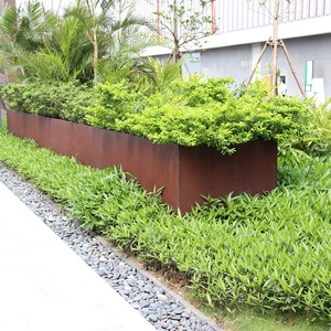 Grand <span class=keywords><strong>pot</strong></span> de jardin extérieur écologique <span class=keywords><strong>Pot</strong></span> en métal moderne en acier corten avec revêtement de <span class=keywords><strong>taille</strong></span> personnalisée pour une utilisation au sol - Product Image 2