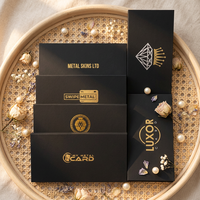 Boîte-cadeau en papier avec impression de logo personnalisé, avec feuille d'or ou d'argent pour boîtes de cartes de crédit métalliques personnalisées DIY
