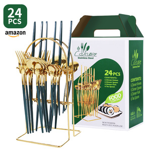 Cutlerp Stainless Steel 24 Pc Cutlery Set With Rack For Party And Catering Use - Product Image 4