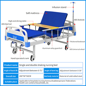 Muebles de Hospital de acero inoxidable <span class=keywords><strong>para</strong></span> FB-M1-1, <span class=keywords><strong>cama</strong></span> médica Manual ajustable de una sola función, Económica - Product Image 5