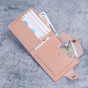 Factory Customized Logo PU Leather Business <b>Card</b> <b>Wallet</b> Button Vintage Style Cash Coin Purse Travel Document Change 4 Inch - Product Image 2