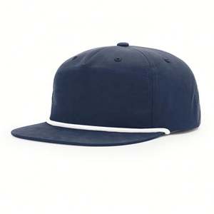 Casquette de baseball sportive de luxe en gros, OEM ODM, à visière plate, avec logo personnalisé, en nylon, broderie 3D, 5 panneaux, snapback, avec cordon - Product Image 5