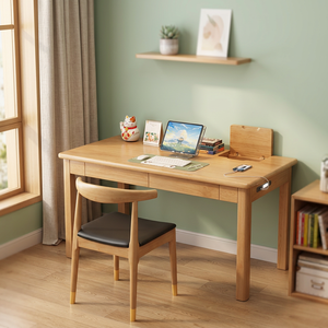 Wood <b>Study</b> <b>Desk</b> with Bookshelf Storage for Kids Bedroom Home Office Furniture Set - Product Image 1