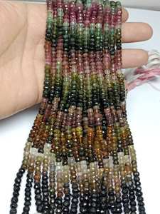 Cuentas facetadas de turmalina natural multicolor de 5 mm y 5,50 mm, certificadas por Aigs, entrega rápida, para la creación de joyería atractiva - Product Image 3