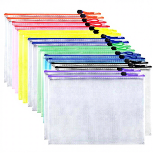 โฟลเดอร์แฟ้มพลาสติกใสแบบกำหนดเองขนาด A4 PVC Mesh กระเป๋าเอกสารพร้อมซิปสำนักงานเครื่องสำอางอุปกรณ์อุปกรณ์อุปกรณ์เดินทาง - Product Image 1