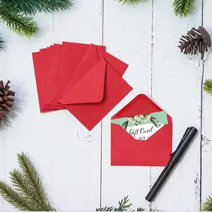 Busta di carta rossa tascabile con busta di carta regalo con scatola di carta da imballaggio personalizzata per piccoli biglietti da visita