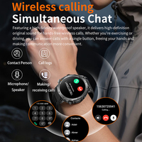 Montre connectée sportive étanche HKSF HT42 IP68, grand écran AMOLED HD de 1,7 pouces, lampe torche LED, batterie 850 mAh, positionnement GPS, bracelet en acier