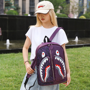 Mochilas Escolares Oxford con Estampado de Grafiti Único de <span class=keywords><strong>Bape</strong></span> <span class=keywords><strong>Shark</strong></span> al por Mayor, Bolsas Personalizadas para Adolescentes, Mochilas Escolares para Niños - Product Image 3