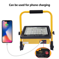 50W 100W lumière de travail solaire Portable LED réflecteur projecteur USB Rechargeable SOS lumière de Camping d'urgence