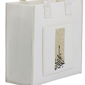 Bolsa de Compras Rectangular de Gran Capacidad, Personalizada, de Fieltro PET Blanco, con Logotipo Impreso en Seda, Promocional, de Rolking&Ulike OEM - Product Image 5