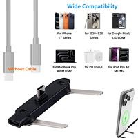 Nuevo Adaptador USB-C de 240W con Soporte Plegable Invisible, Convertidor de Macho a Hembra para Viajes, Oficina, Auto, Juegos