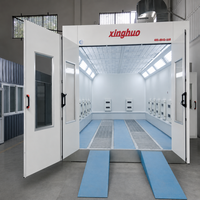 Cabine de peinture électrique robuste 53 kW à prix d'usine 80 ° Cabine de peinture automobile C Baking Car fiable avec éclairage 1000 lux, lumières supérieures et latérales
