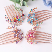 Peigne à cheveux élégant en cristal pour mariée avec strass brillants, ornements pour cheveux de mariage et de fête pour femmes