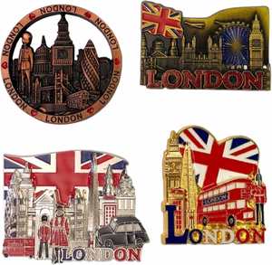 Décoration d'intérieur au design moderne, autocollant magnétique en métal sur le thème des monuments anglais, bus londonien, pont, Big Ben, souvenirs britanniques, aimant pour réfrigérateur - Product Image 2