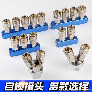 <b>Quick</b> Coupler Pneumatic <b>Connector</b> 4 Way Metal Multi Position Air Divider Valve For Gas System - Product Image 2