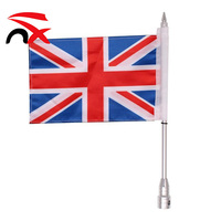 Drapeau américain, allemand, britannique en polyester sérigraphié 17,5*28cm le moins cher en gros avec mât métallique
