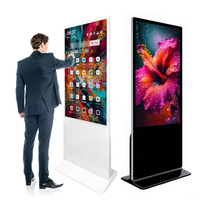 Kiosco de Señalización Digital con Pantalla Táctil LCD de Alta Definición de 43-85 Pulgadas, con Soporte de Piso y CMS Integrado para Centros Comerciales y Tiendas Minoristas