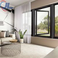 Fenêtre coulissante en aluminium avec persiennes en verre, anti-effraction, pour la confidentialité et la ventilation, avec poignée et serrure