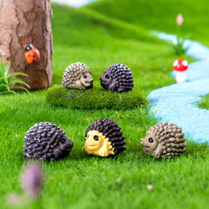 Venta Directa de Fábrica: Figuras de Animales de Dibujos Animados DIY, Mini Erizo Decorativo, Artesanía de Resina para Escritorio, Jardín, Hogar, Adornos para Bonsái - Product Image 1