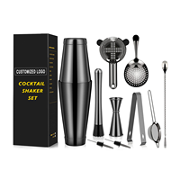 Ensemble d'outils de barman classique LATROU 11 pièces, acier 304, shaker à cocktails de 750 ml, ensemble de mélangeurs, outils de bar pour les fêtes
