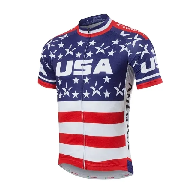 Custom Design Wholesale Mens Polyester Quicky Dry Long Shorts Sleeve China Cycling Jersey Factory Direct