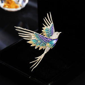 High-End zarif broş hediyeler emaye boyalı kuş Pin broş kadın için - Product Image 4