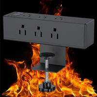 Stopkontak Meja Tempel dengan 6 Stopkontak AS & Port USB, Stopkontak untuk Meja di Rumah & Kantor