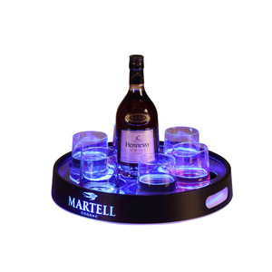Bandeja Redonda LED Personalizada para Servir, Bandeja de Bar LED Recargable para Cerveza y Vino, para Italia, Big Whale, Jenlain, <span class=keywords><strong>Nikka</strong></span> - Product Image 2