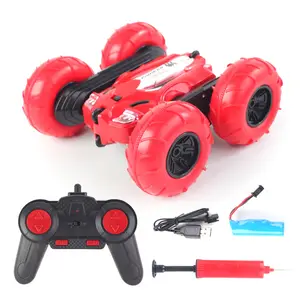 Hot selling 2.4G Remote Control 360 Degree Rolling Inflate Wheel RC Stunt Car With Air Pump For Children