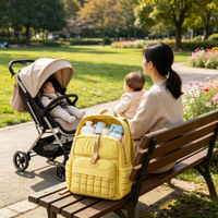 Sac à dos de maternité multifonctionnel imperméable en nylon grande capacité avec port USB, antivol et isotherme pour couches et soins de bébé