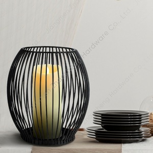 Metal Iron <b>Candle</b> Holder <b>Lantern</b> Heat Resistant Home Decoration Candlestick With Led <b>Candle</b> For Indoor Use - Product Image 2