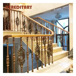 Prefab antique brass metal baluster stair aluminum railing designs