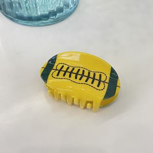 Новый дизайн, различные Симпатичные зажимы для волос в виде конского хвоста, спортивные черные бильярдные футбольные баскетбольные бильярдные шарики, Акриловые зажимы для волос - Product Image 6