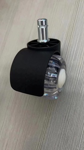 Roulettes universelles transparentes noires de 2 pouces (50 mm) <span class=keywords><strong>pour</strong></span> chaise de bureau, double roulettes en PU, roulettes silencieuses - Product Image 5