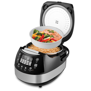 Cuisinière à riz électrique en acier inoxydable <span class=keywords><strong>2023</strong></span>, 5 L, design carré, puissance 900 W, appareil de cuisson multifonction - Product Image 1