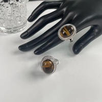 29 types de bagues en pierres précieuses, cristal de guérison, cabochon, bagues en argent plaqué, pierres pour hommes et femmes, bijoux de mode