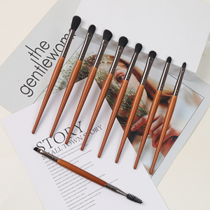 Juego de brochas para sombra de ojos de 9 piezas, color madera premium, con agarre cómodo para crear <span class=keywords><strong>maquillaje</strong></span> diario sin esfuerzo - Product Image 3