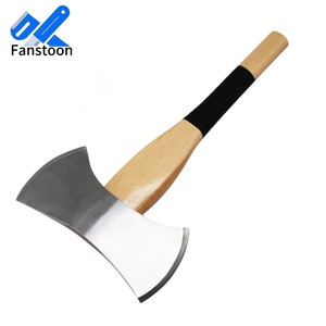 Ascia Forgiata a Doppio Taglio con Manico in <span class=keywords><strong>Noce</strong></span>, Tomahawk Resistente ad Alta Durezza, Ascia Multifunzionale per Taglio e Abbattimento all'Aperto - Product Image 1